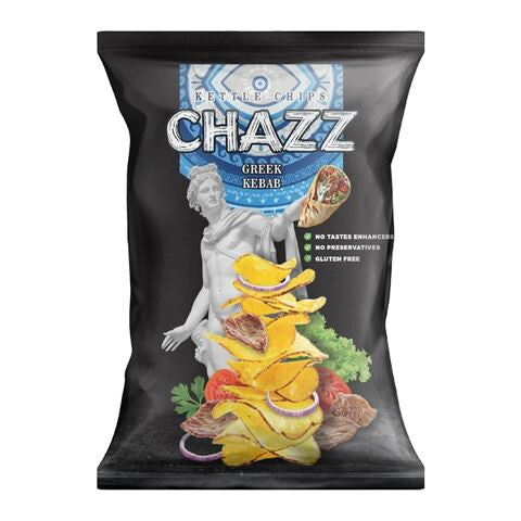 Chazz Kettle Chips Greek Kebab patatine al gusto di kebab da 90 g