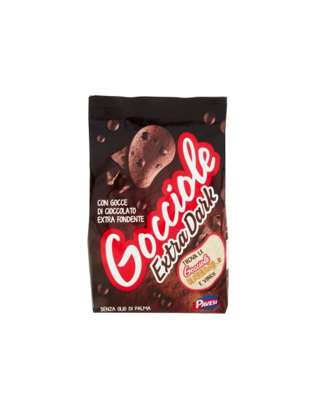 Gocciole Extra Dark biscotti al cacao con gocce di cioccolato extra fondente da 400 g