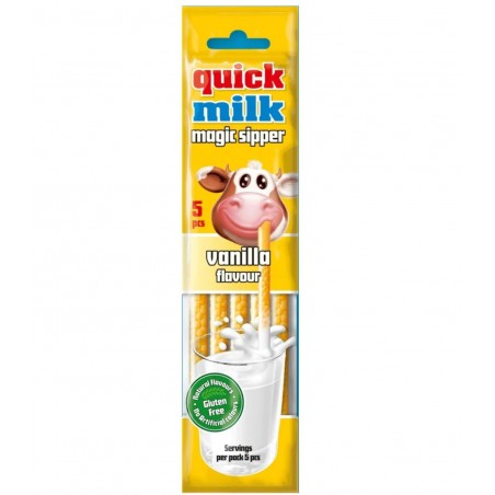 Quick Milk Magic Sipper Vanilla Flavour cannucce con perline per aromatizzare il latte al gusto di vaniglia da 30 g