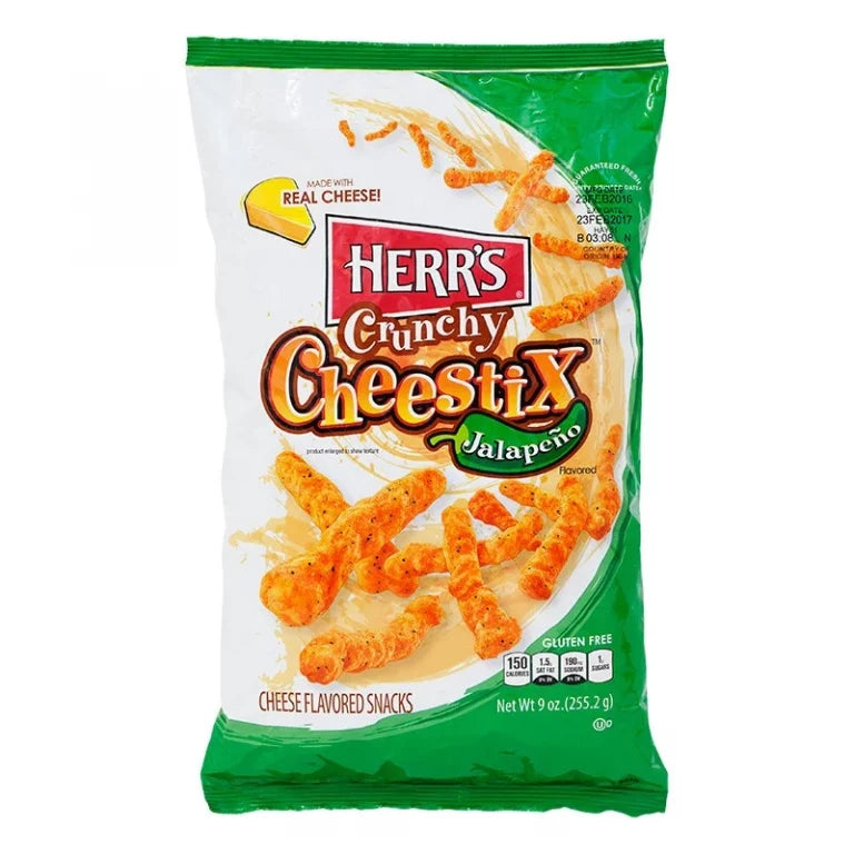 Herr' s Jalapeno Crunchy Cheestix patatine al formaggio piccante jalapeno da 227 g