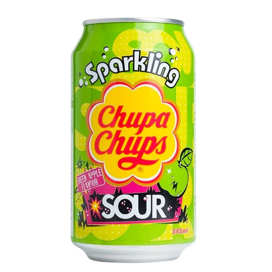 Chupa Chups Sparkling Green Apple Sour bevanda aspra gassata alla mela verde da 345 ml