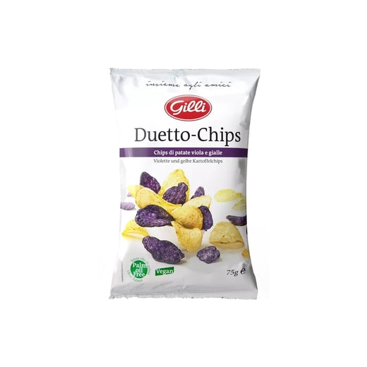 Duetto Chips patatine al gusto di patate viola e gialle da 75 g