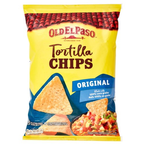 Old El Paso Tortilla Chips Original tortilla di mais al gusto classico da 185 g