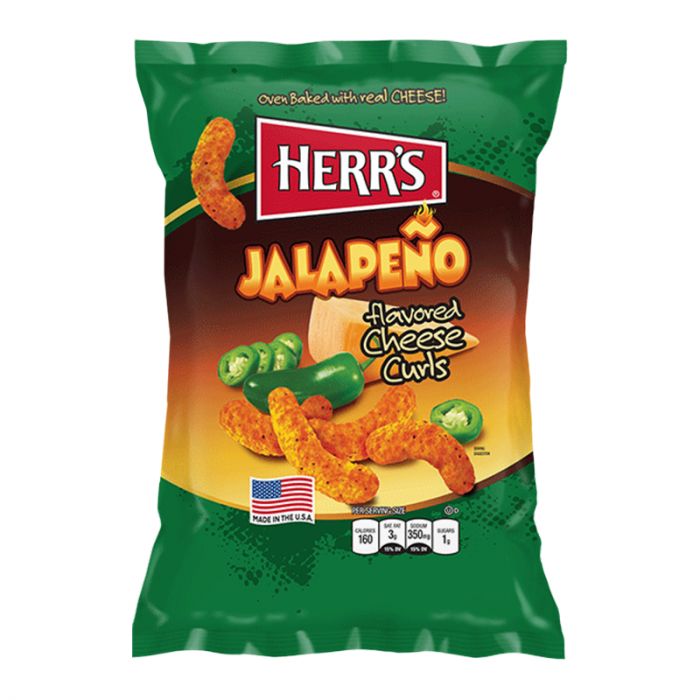 Herr' s Jalapeno Cheese Curls patatine piccanti al peperoncino jalapeno da 170 (01/12/2024)