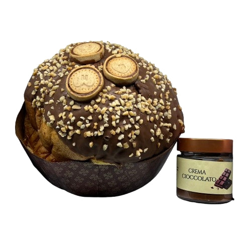 Panettone Biscuit panettone artigianale con crema al cioccolato e biscuit da 1 Kg + 200 g