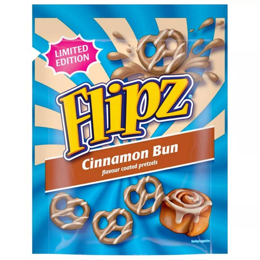 Flipz Cinnamon Bun Limited Edition pretzels ricoperti di cioccolato bianco al gusto di cannella da 90g