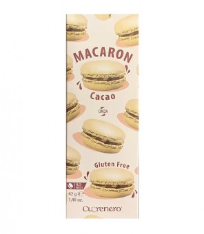 Macaron Cacao Gluten Free meringa alle mandorle farcite con crema al cacao da 42 g