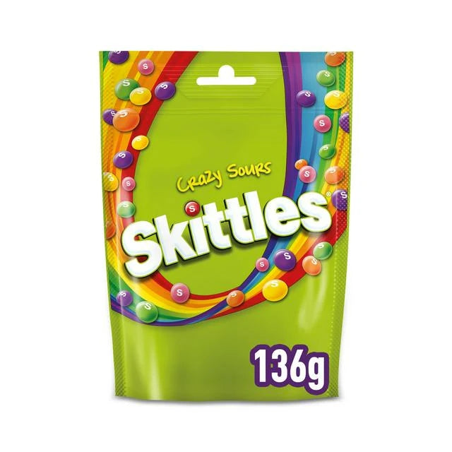 Skittles Crazy Sours caramelle aspre alla frutta da 136 g