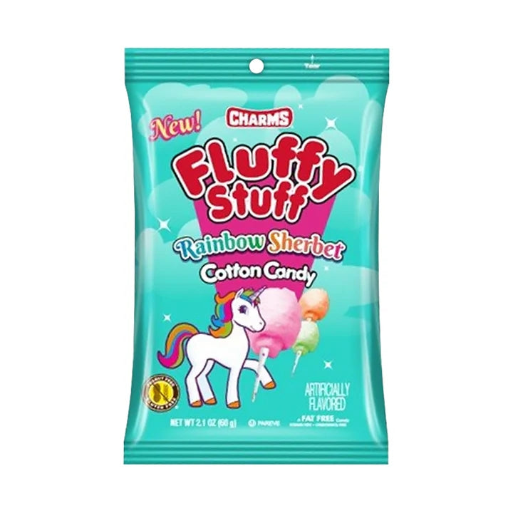 Fluffy Stuff Rainbow Sherbet Cotton Candy Bag zucchero filato al sorbetto da 60g