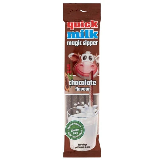 Quick Milk Magic Sipper Chocolate Flavour cannucce con perline per aromatizzare il latte al gusto di cioccolato da 30 g