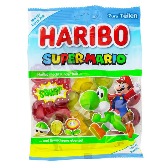 Haribo Super Mario Sauer caramelle gommose aspre alla frutta da 175 g