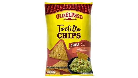 Old El Paso Tortilla Chips Chili tortilla di mais al gusto piccante da 185 g