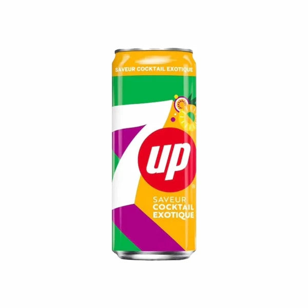 7Up Cocktail Exotique bevanda gassata al gusto di frutta esotica da 330 ml